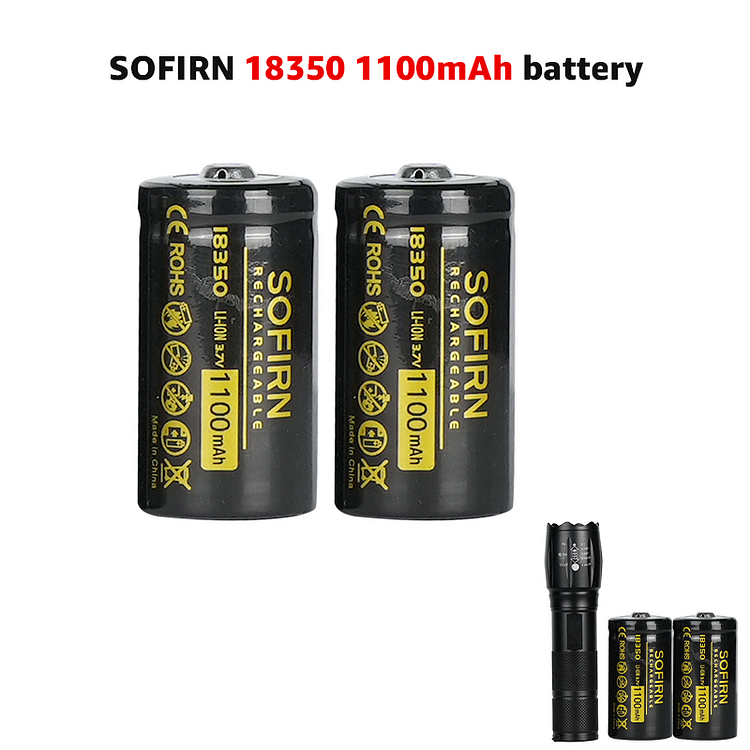 4pcs 18350 Batteries Button top 1100mAh