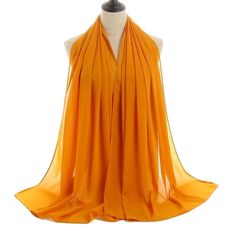 Women’s Minimalist Solid Color Chiffon Cotton Linen Scarves