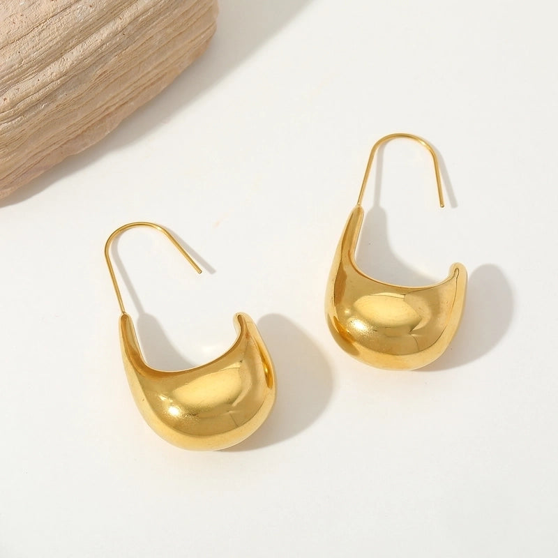1 Pair Casual Basic Minimalist U Shape Water Droplets Rectangle Plating 304 Stainless Steel 18K Gold Plated Ear Studs