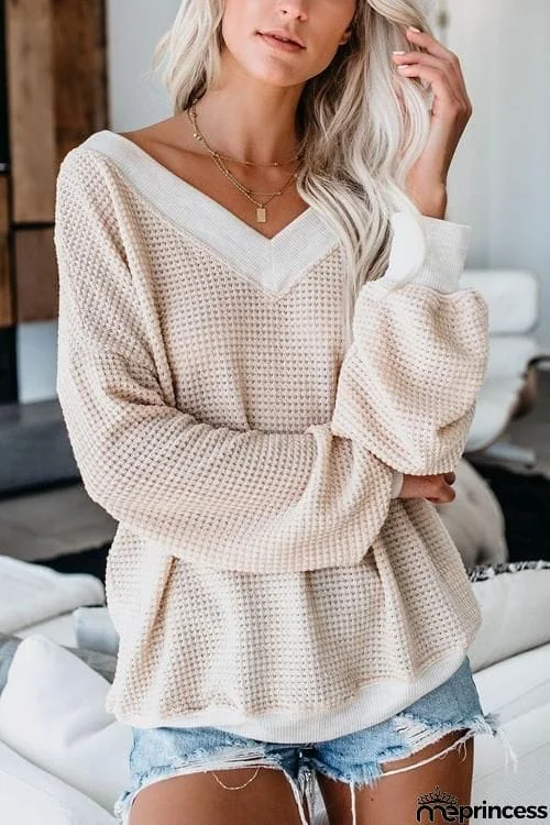 V Neck Loose Sweater