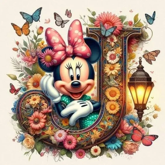 Diamond Painting - Full Round Drill - Minnie Mickey Alphabet(Canvas|40*40cm)