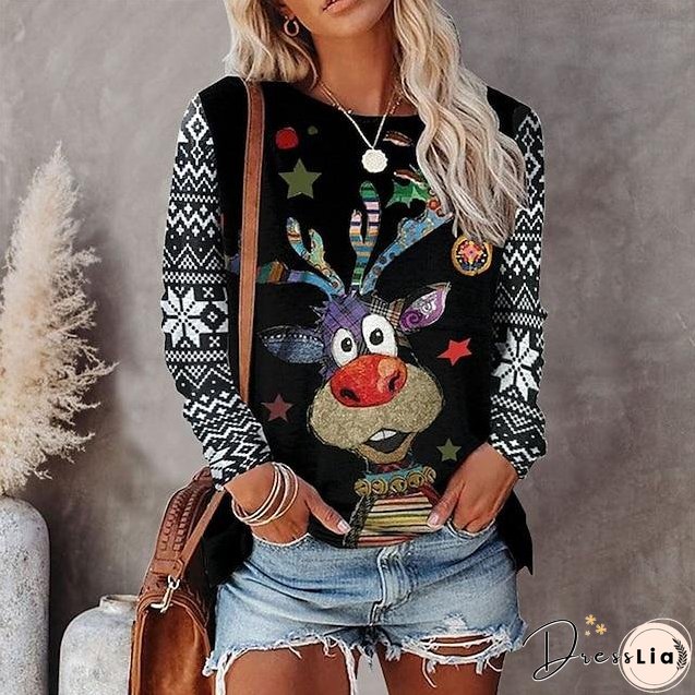 Ugly Christmas Shirt Women's Reindeer