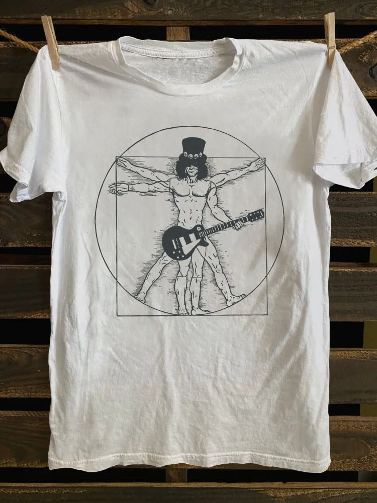 Rock Roll Vitruvian Man T-shirt