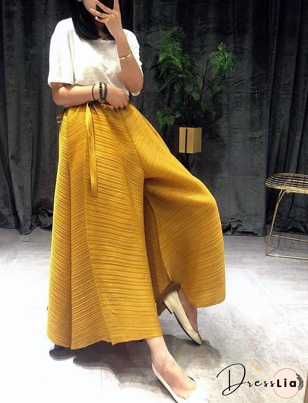 Pleated women harem pants plus size high waist pleated wide leg flare pants Girdle of waist aesthetic harajuku pants