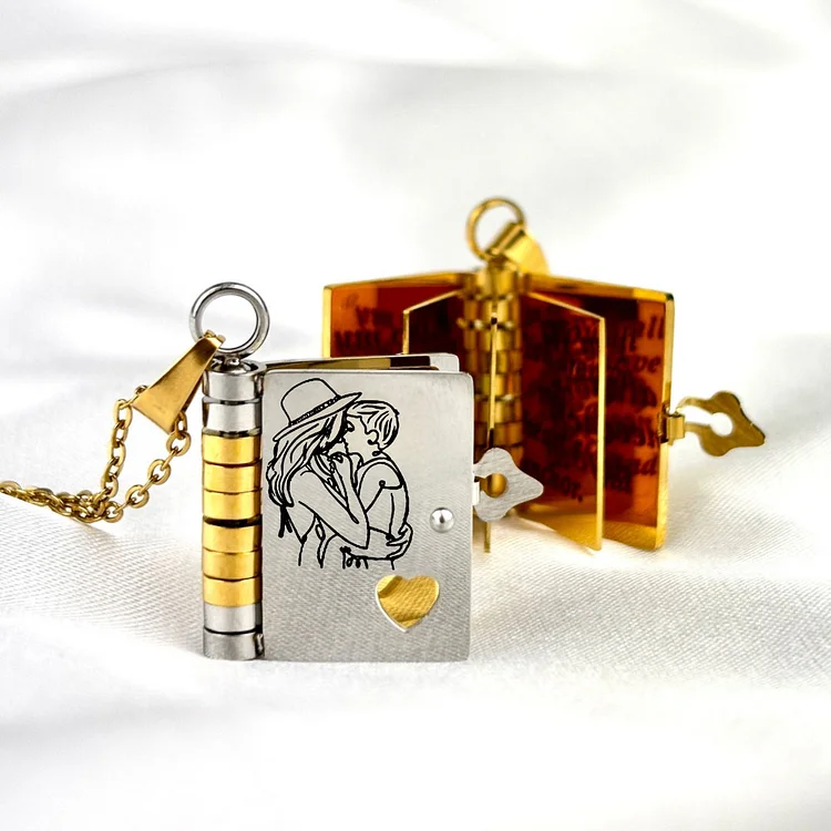 For Son - My Beloved Son Book Necklace