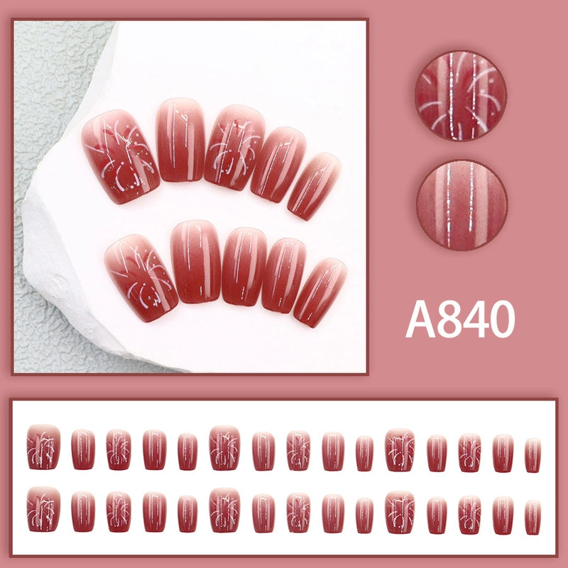 New Popular Simple Wearable Nail Patch 24 Pieces Boxed Pure Desire Style High Sense Factory Direct Sales