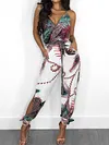 Peacock Printed Sleeveless Jumpsuits