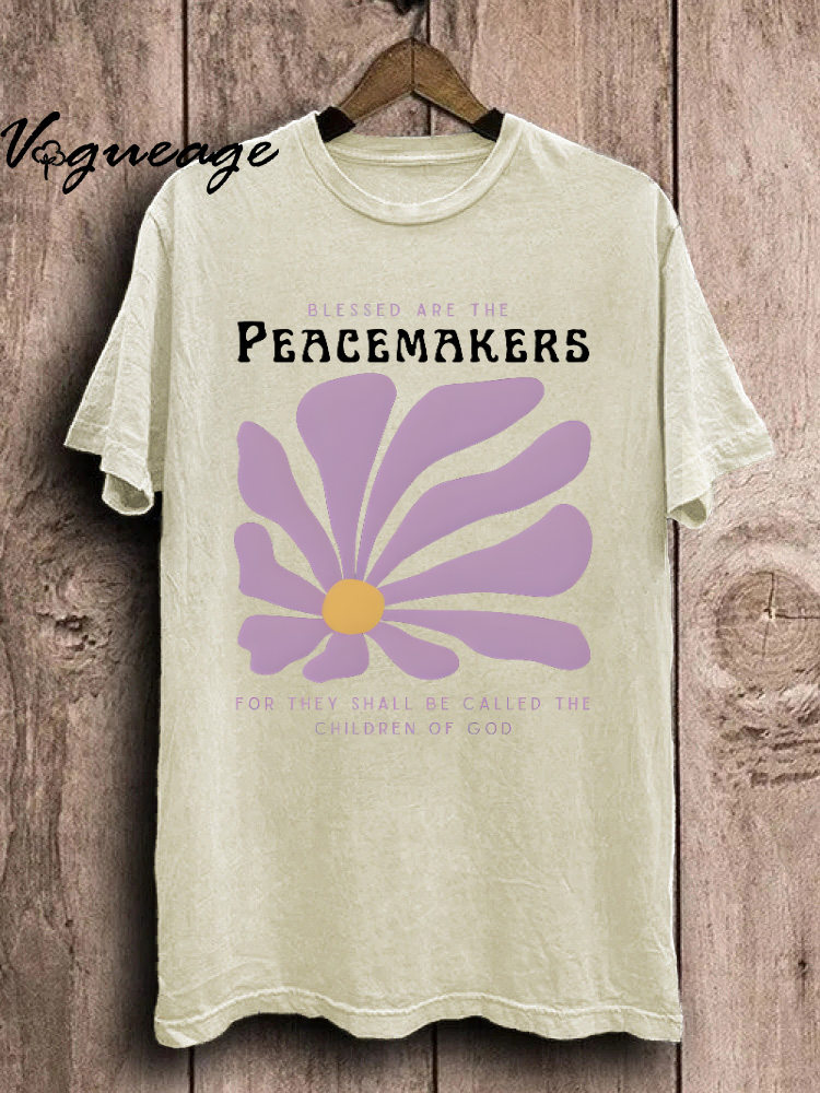 Blessed Are The Peacemakers For They Shall Be Called The Children Of God Unisex Washed T-Shirt