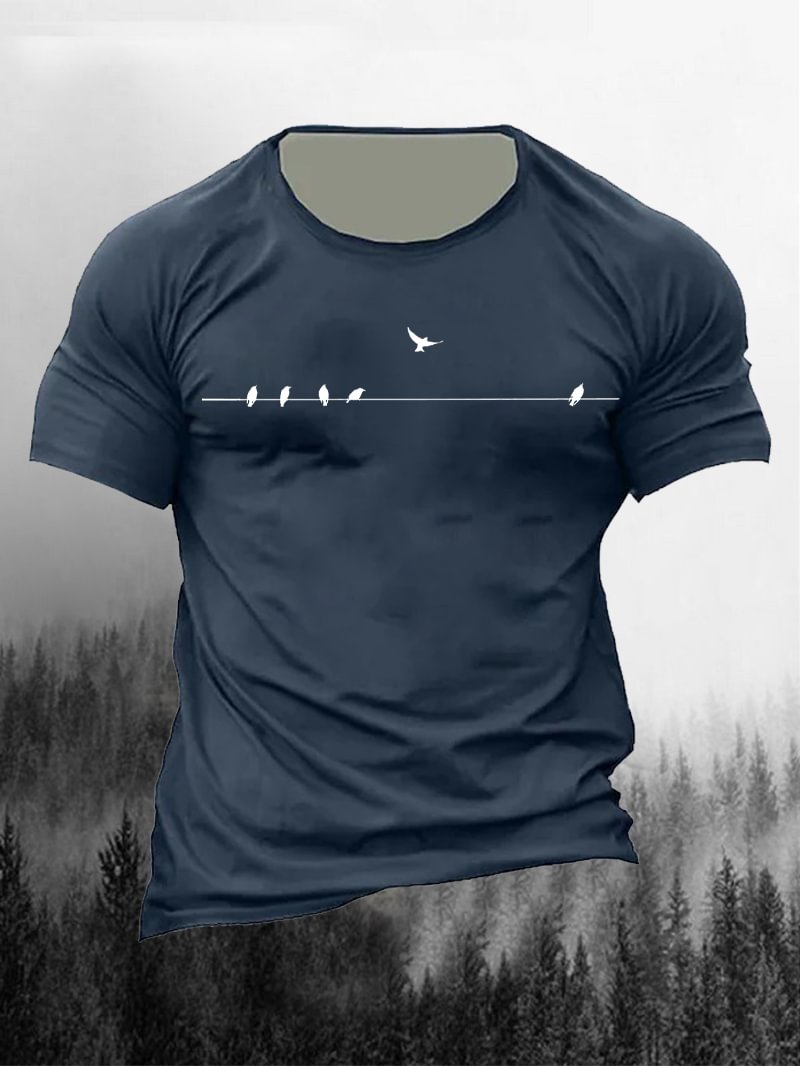Birds Printed Men's Casual T-Shirt in  mildstyles