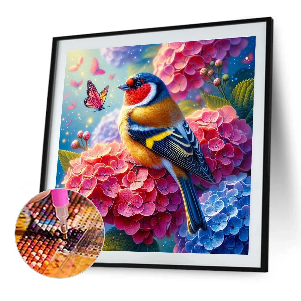 Diamond Painting - Full Round Drill - Flower Bird(Canvas|40*40cm)