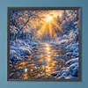 Coucher de soleil dans la neige, bricolage, bricolage, per&ccedil;age rond 5d, pierres pr&eacute;cieuses, kits de peinture en diamant, peintures &agrave; points en diamant, peintures artistiques illustr&eacute;es, arts, pour adultes/d&eacute;butants, id&eacute;e cadeau d&eacute;coration murale