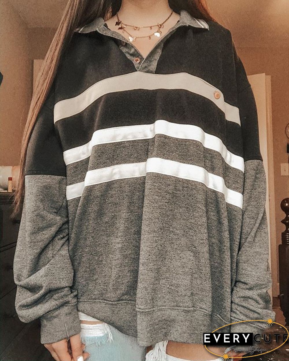 Fashion Contrast Sweatshirt