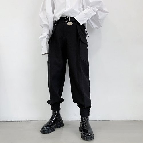 Dawfashion-Three-dimensional Patch Pockets, Loose, Versatile, Casual Personality, Leggings, Harem Trousers-Yamamoto Diablo Clothing