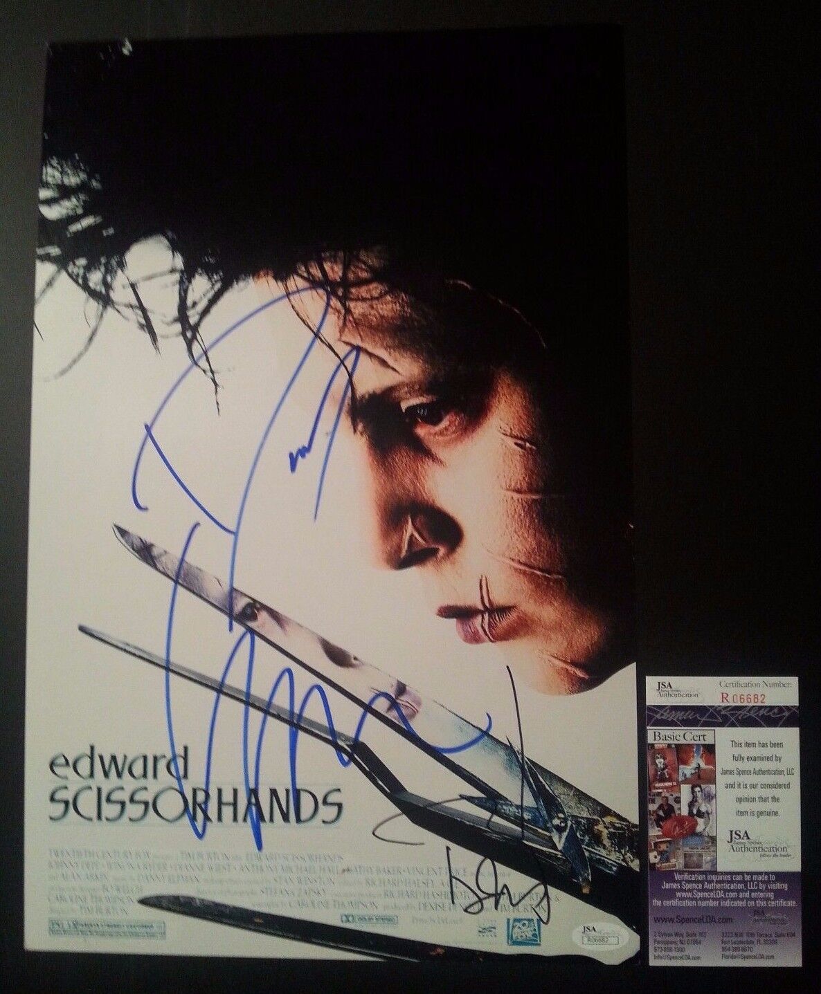 DANNY ELFMAN & JOHNNY DEPP Hand-Signed EDWARD SCISSORHANDS