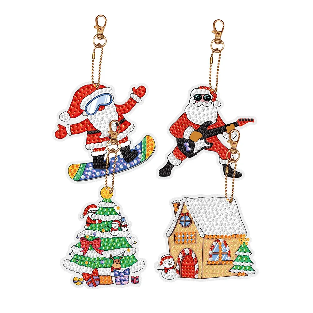 🎁Christmas DIY Diamond Painting Keychain🎄