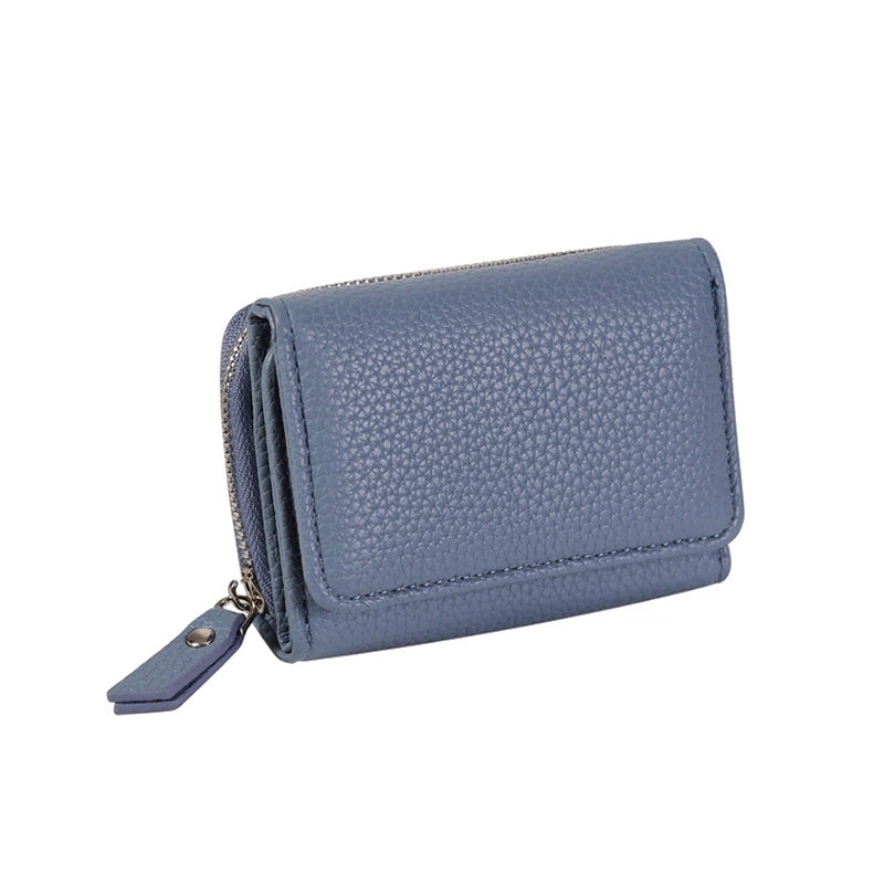 Women’s Solid Color Pu Leather Zipper Wallets