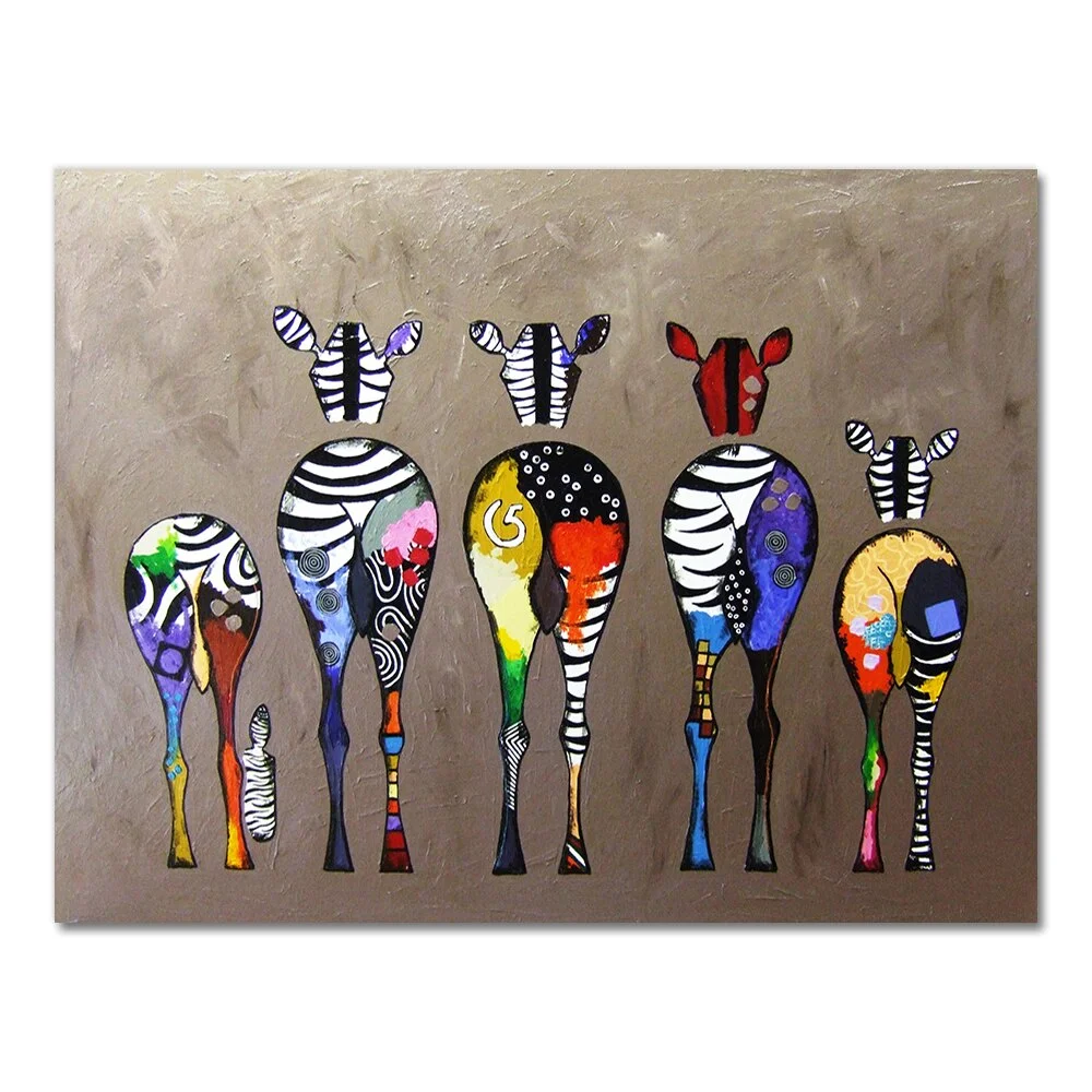 Abstract Colorful Zebra Canvas Art Paintings on The Wall Posters and Prints Art Picture for Modern Living Room Decor No Frame