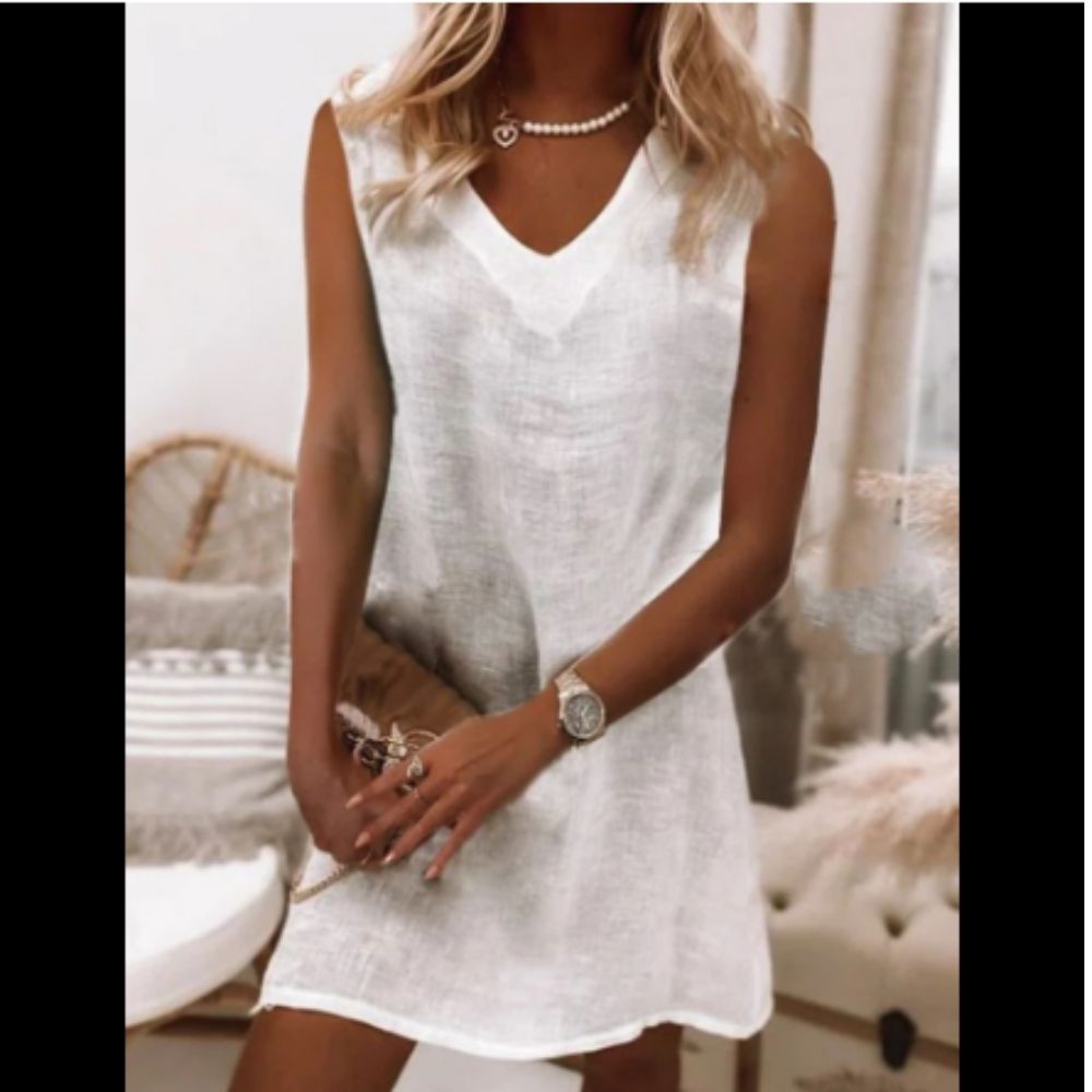 Women's Summer Simple V-neck Mini Dress