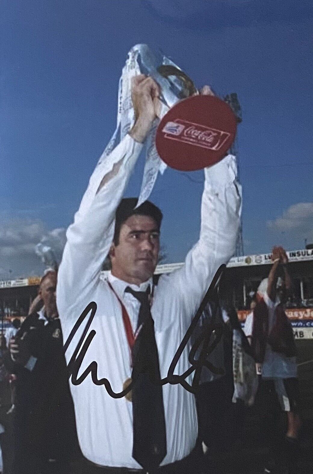 Mike Newell Genuine Signed Luton Town 6X4 Photo Poster painting