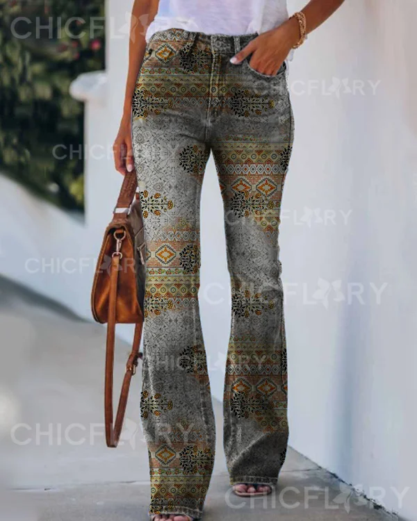 Women's Vintage Check Print Pants