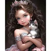 Little Princess And Cat-11CT Stamped Cross Stitch 40*50cm/15.75*19.69in