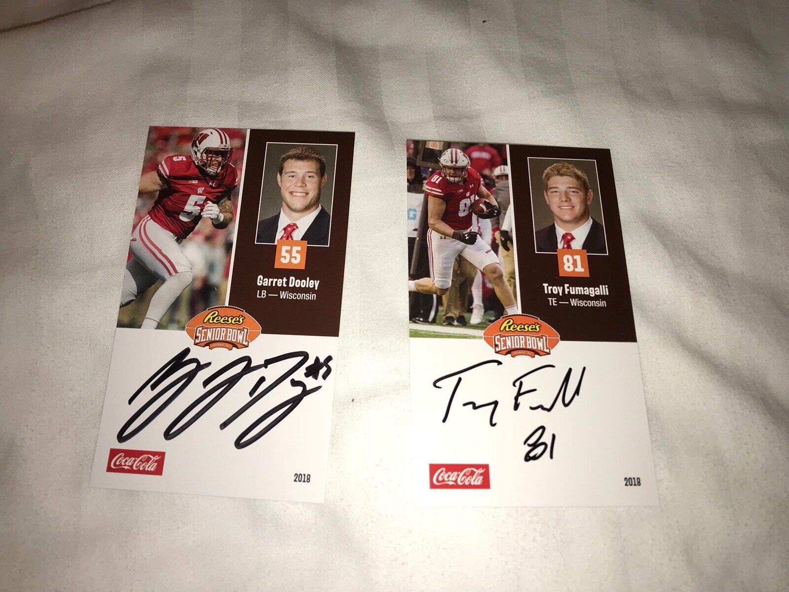 2018 Wisconsin Badgers Team Set Auto Signed Senior Bowl Football Cards B