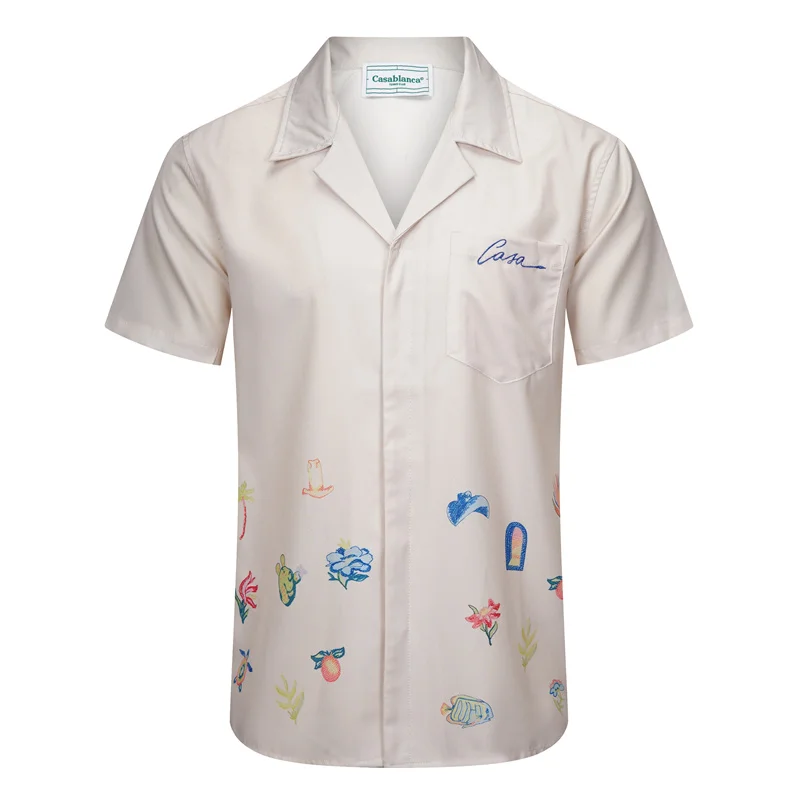 Casablanca 2023SS New Product Silk Short Sleeve Shirt