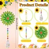 6PCS Flowers 5D DIY Diamond Painting Wind Chimes Suncatcher Kit Double Sided Diamond Art Kits Suncatcher with Crystal Pendant for Home Wall Window Decor Adults DIY Art Craft