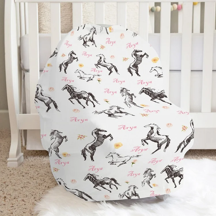 Personalized Wild Horses Car Seat Canopy| Canopyl45