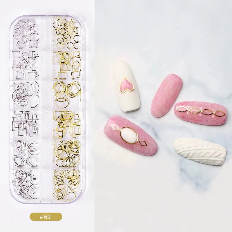 Nail Jewelry Rhinestone Flat Bottom Drill Hollow Nail Stick Drill Sequins Colored Diamond Flat Bottom Pearl Shell Japanese Series