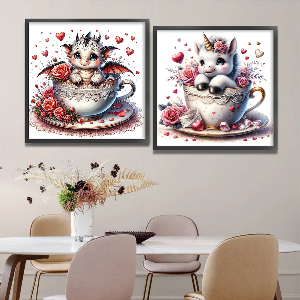 (2pcs)11CT Full Stamped Cross Stitch - Cartoon(Canvas|45*45CM)