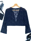 Fashionable Solid Color Lace Cardigan Top - Delicate Open Front, Sheer Three-Quarter Sleeves, Perfect for Everyday Chic Style - A Feminine & Lightweight Wardrobe Staple for Women