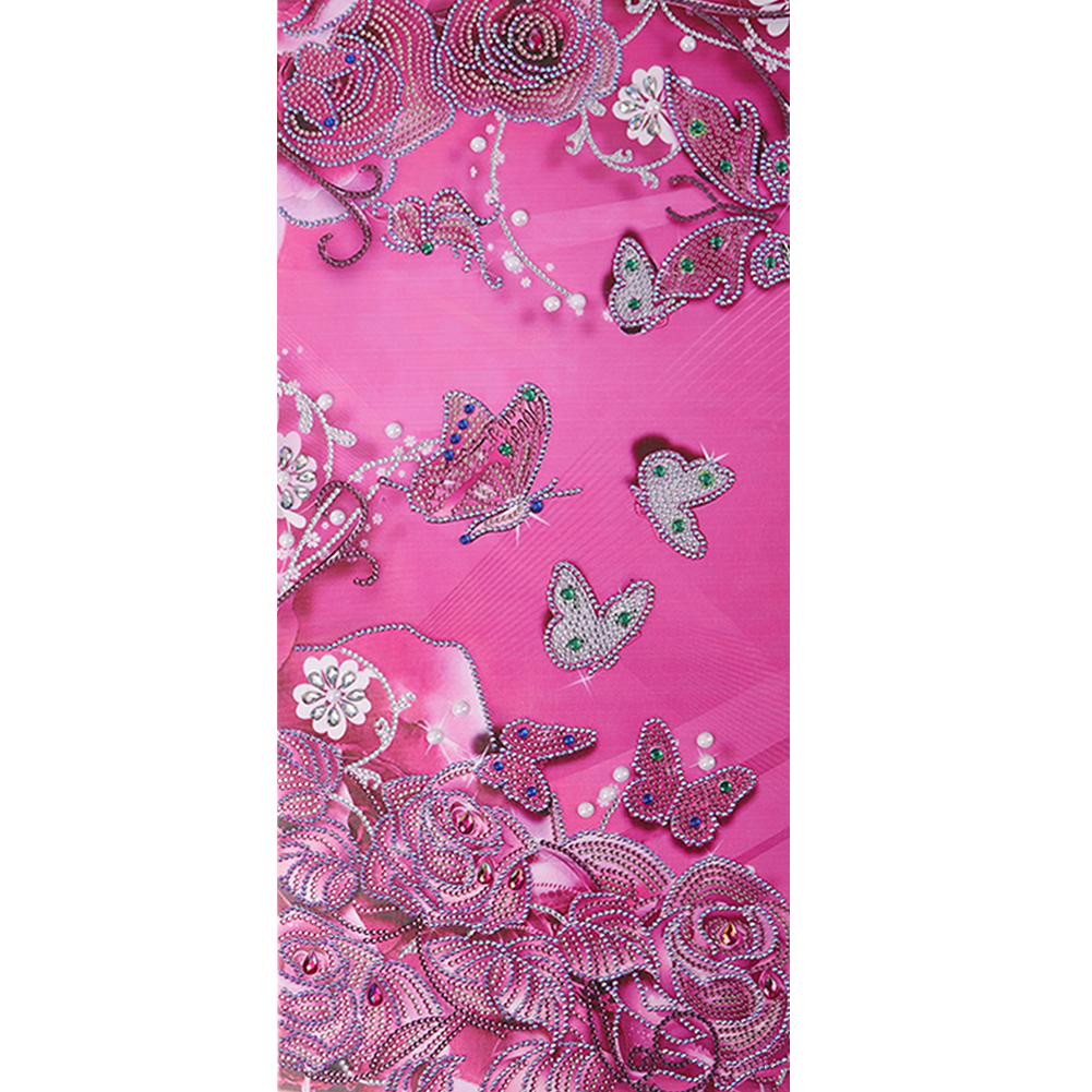 

30*60CM - Special Shaped Diamond Painting - Flower Butterfly Fantasy (Big Size), 501 Original