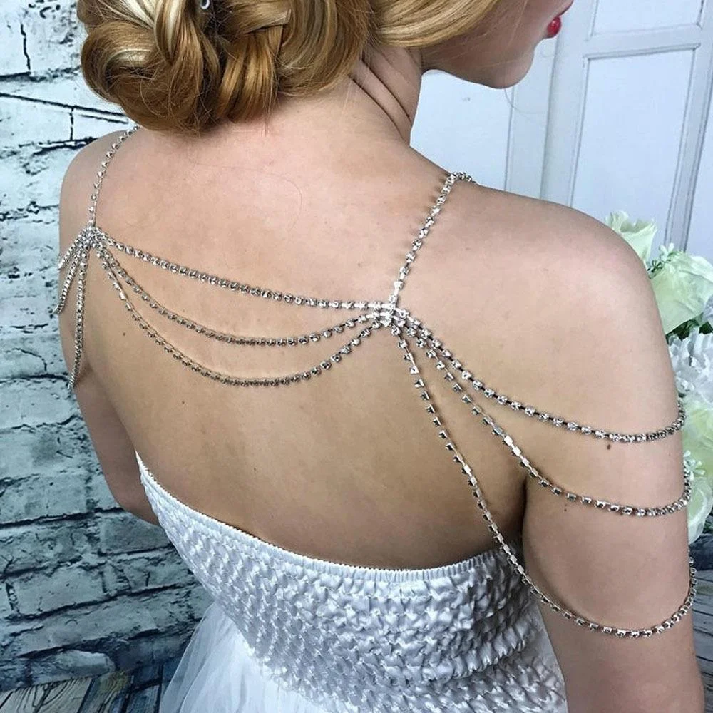 Rhinestone fashion shoulder chain-zachics