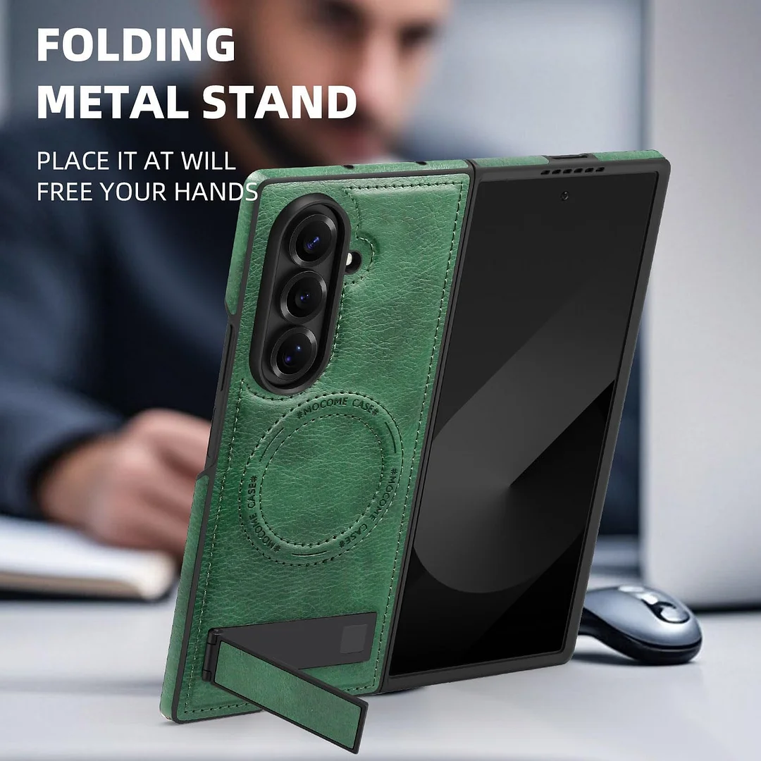 Samsung Galaxy Z Fold 6 Leather Case Magnetic Protective Case Holder Phone Case