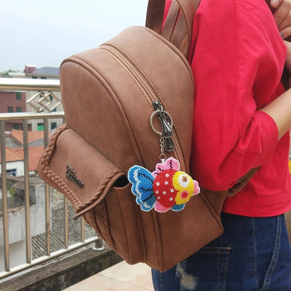 5Pcs Animals - Stamped Bead Embroidery - Keychain