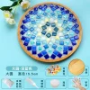 DIY Glass Mosaic Tiles Handmade Mixed Color Mosaic Kits with Wooden Coaster Kits