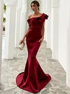 Evening Wrap Solid Color One-Shoulder Dresses
