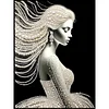 DIY Pearl Painting White Elegant Lady for Home Wall Decor(30x40cm)