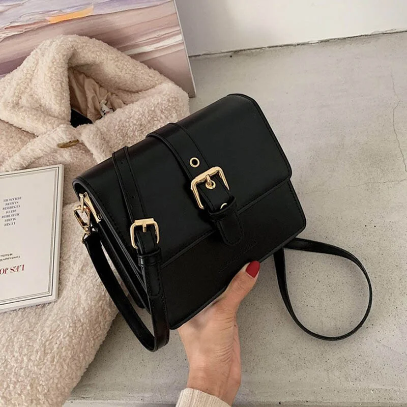 MSGHER Solid Flap Women Shoulder Bag Concise French Vintage Classical Texture Style Joker Temperament Massage Lady Bag WB3151