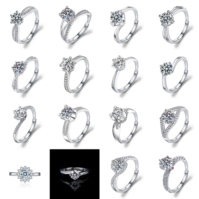 Copper Minimalist Classic Style Inlay Solid Color Zircon Rings