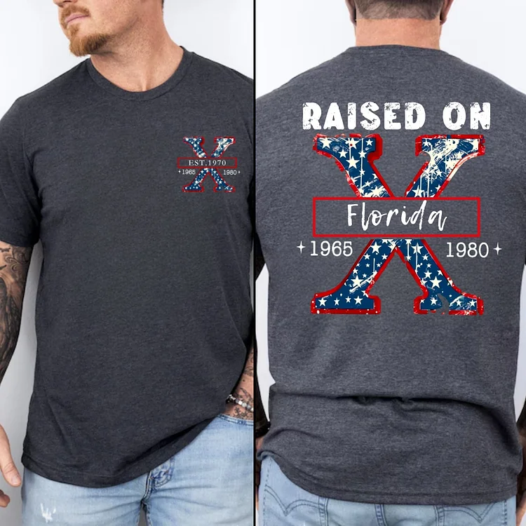 Custom location &EST T-shirt Gen X Two Side Printing Shirt