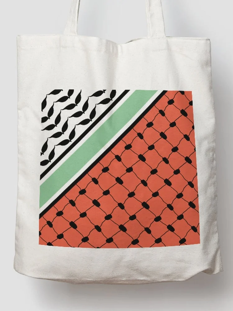 Peace & Freedom Keffiyeh Inspired Pattern Tote Bag