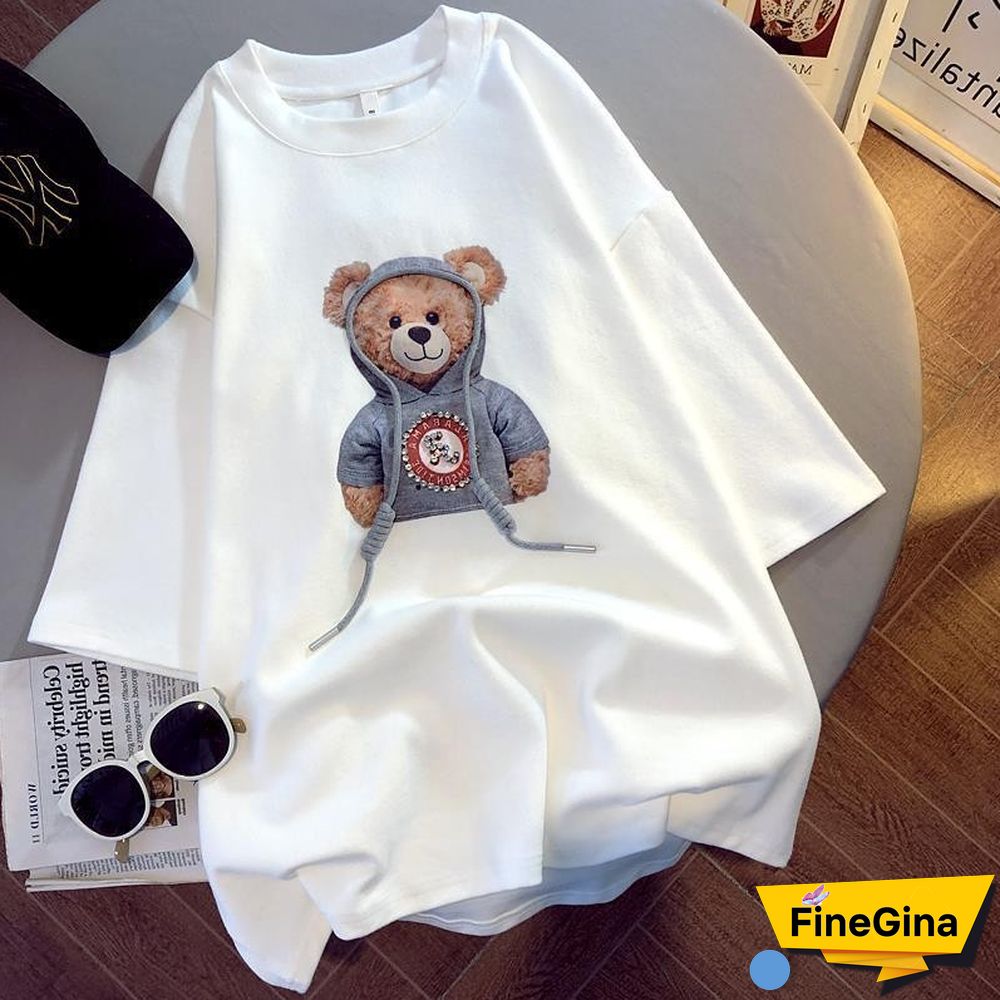 Korean Style Oversized T-Shirts Women Tee Shirt Print Summer Female Casual Loose Kawaii Tshirts Tops Graphic Women Clothing
