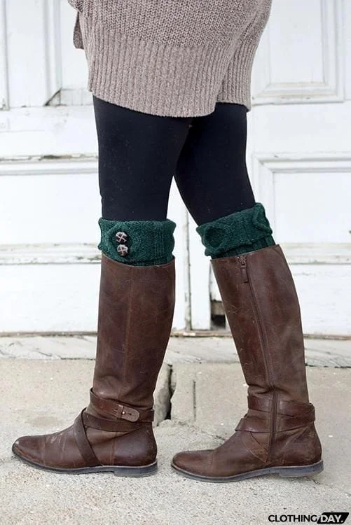 Tortoise Shell Button Boot Cuffs