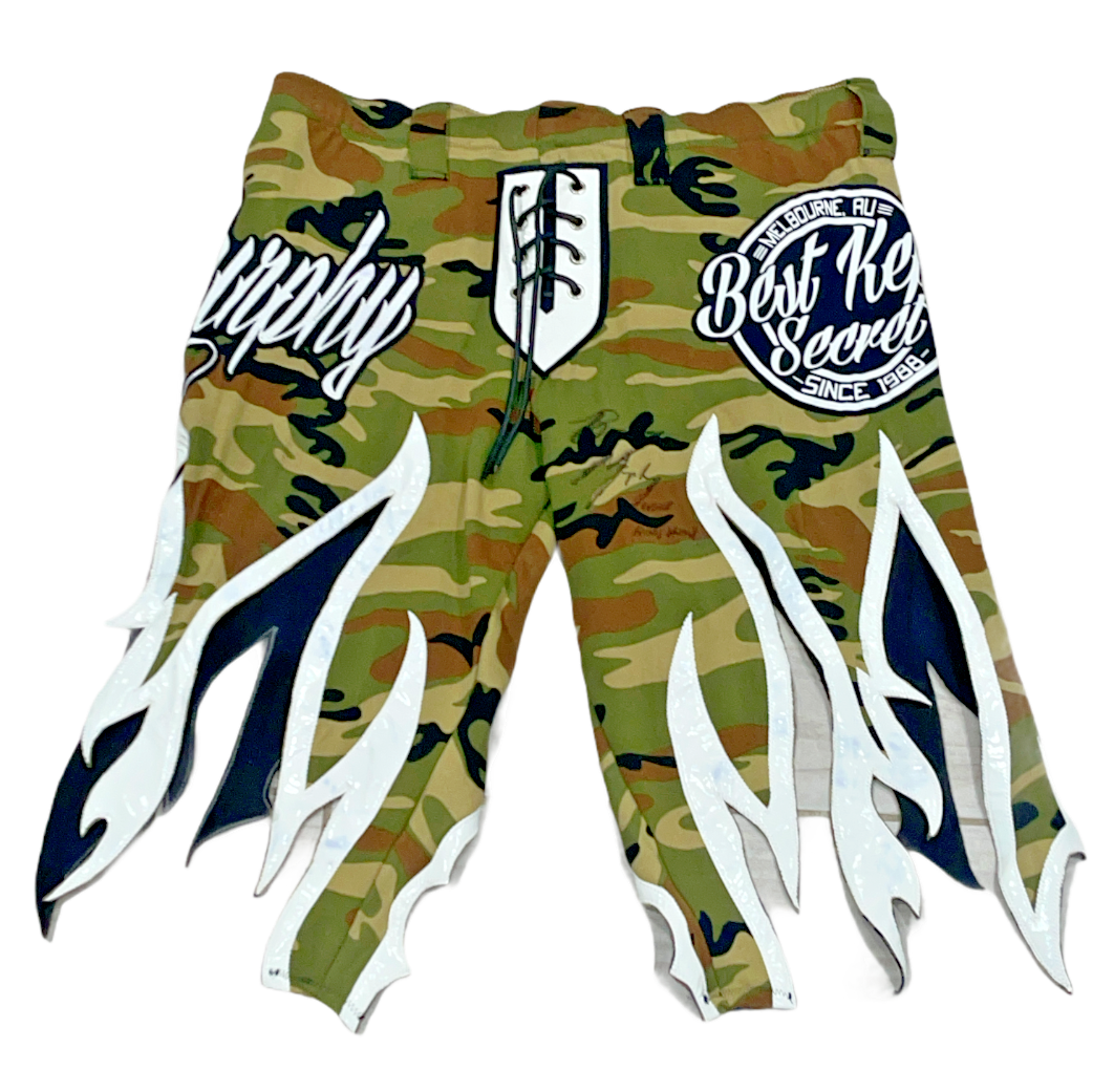 WWE NXT BUDDY MURPHY RING WORN HAND SIGNED SHORTS WITH PICTURE PROOF AND COA 1