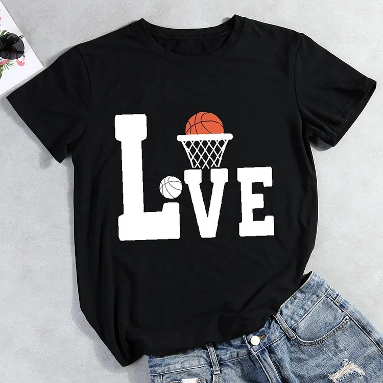 Cute Basketball Round Neck T-shirt-Annaletters