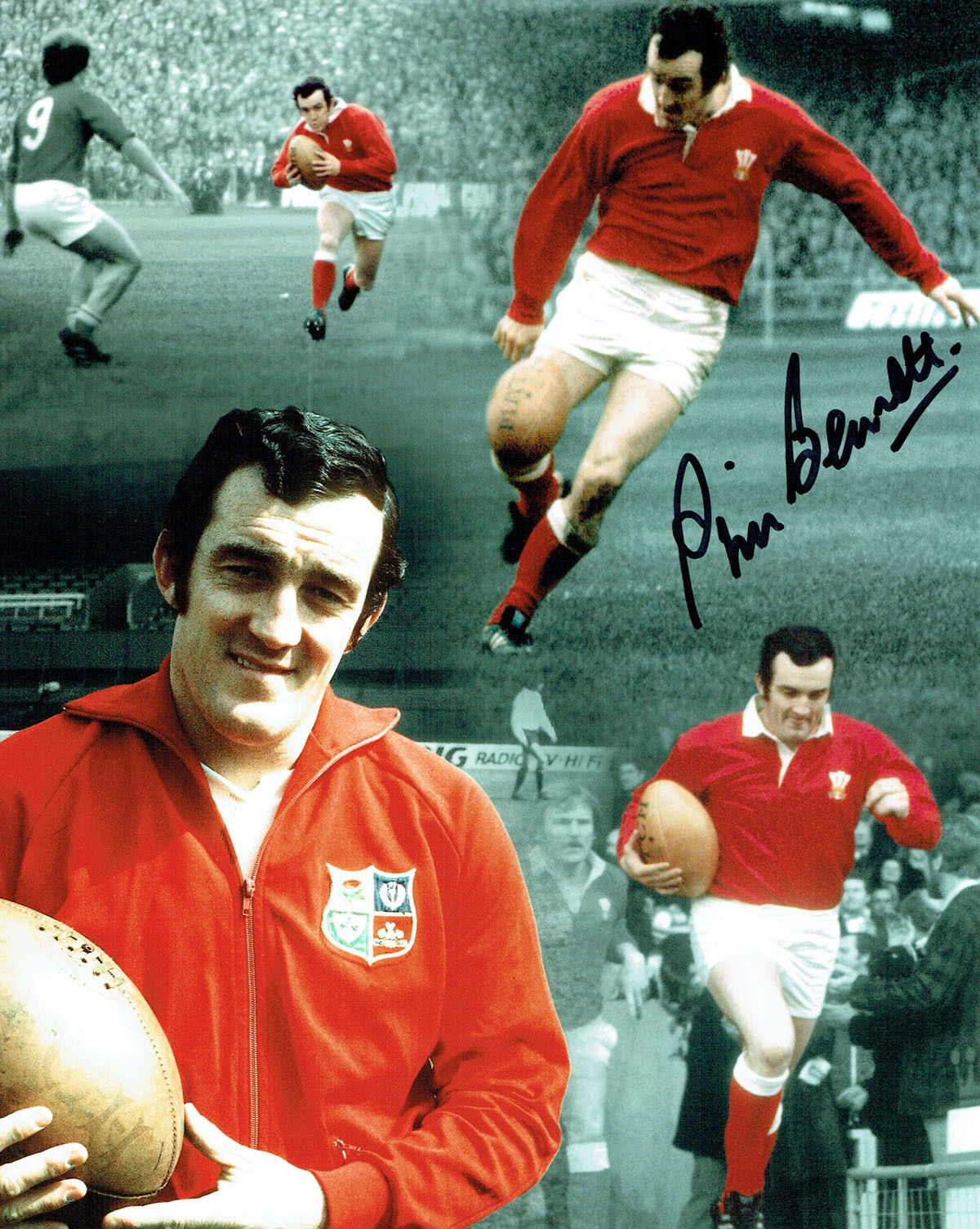 Phil Bennett SIGNED Autograph Welsh Rugby Legend 10x8 Montage Photo Poster painting AFTAL COA