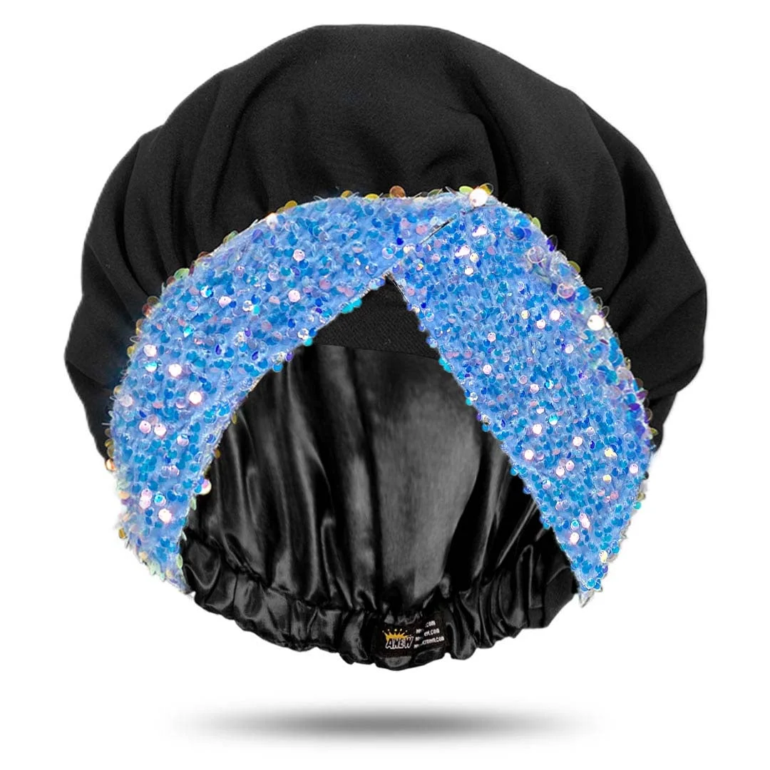 Sequins Headwrap Satin-Lined-AW3109