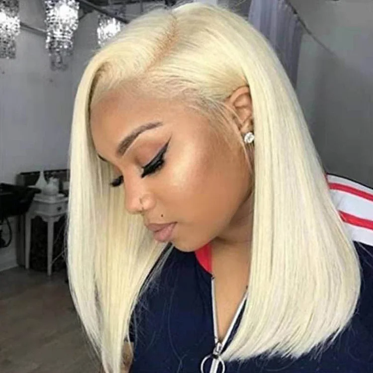 Daily Gold Center Parting BOBO Short Straight Inner Buckle Hair Wigs